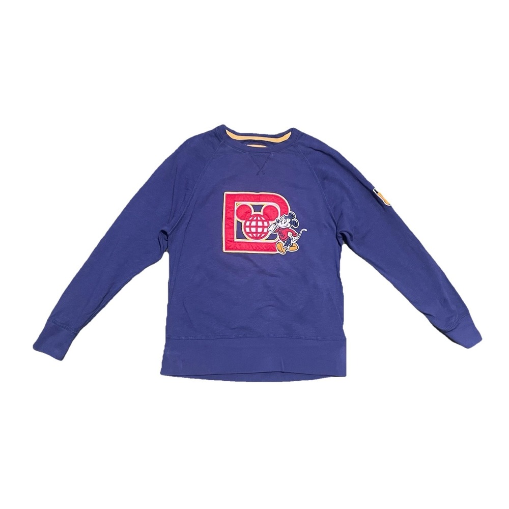 Disney Parks Shirt Adult Size M Embroidered Mickey Mouse Long Sleeve Blue